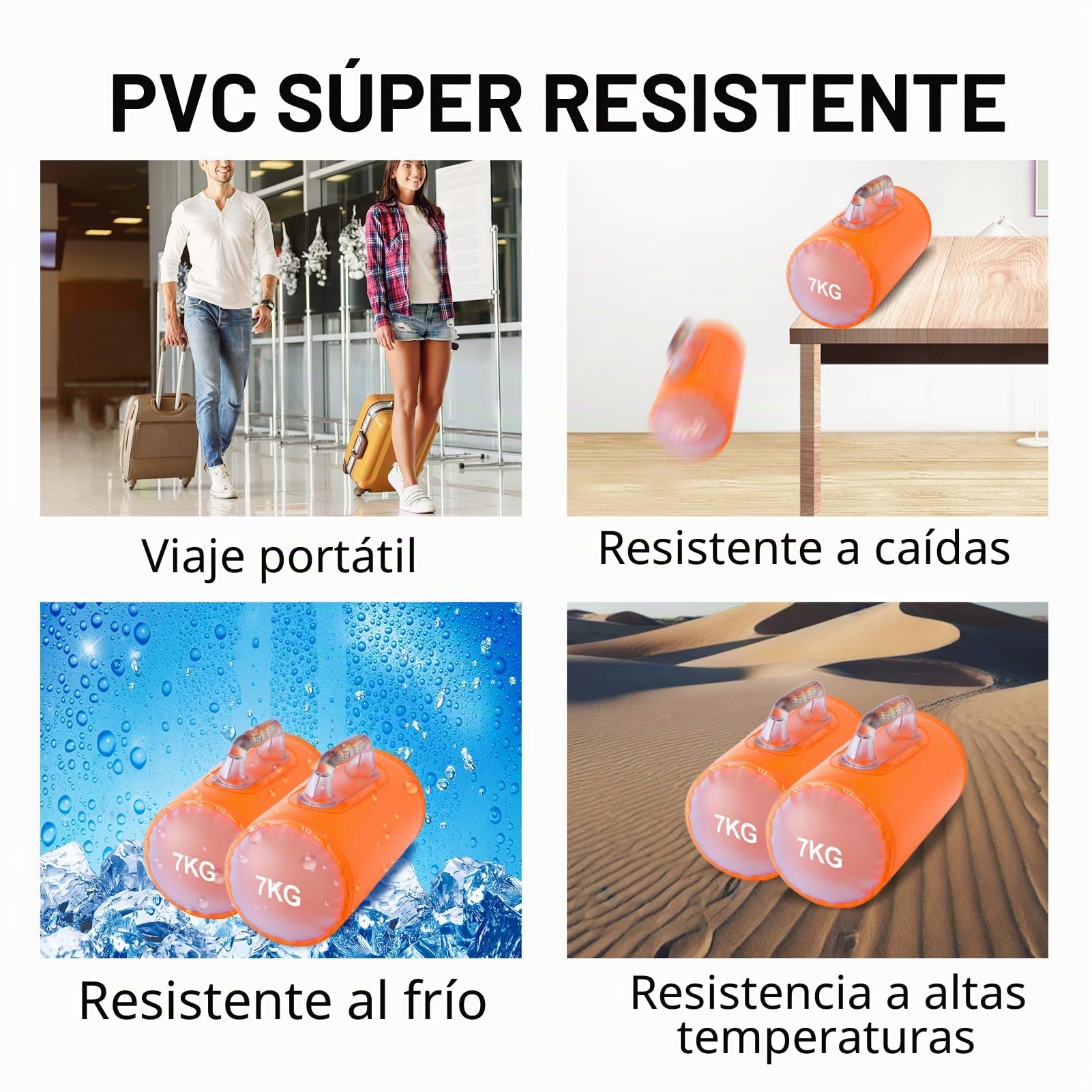 Mancuernas de Agua, Juego de pesas Rellenables de Agua, Bolsa de Pesas de Agua, Pesas de Viaje, Pesas Ajustables hasta 2/5/10/14 KG Par, para Entrenamiento Muscular