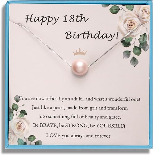 Miniatura 64 de Sereney Regalos de cumpleaños para niñas y mujeres, collar de perlas de plata esterlina como regalo de cumpleaños de 7, 9, 10, 11, 13, 15, 16, 18