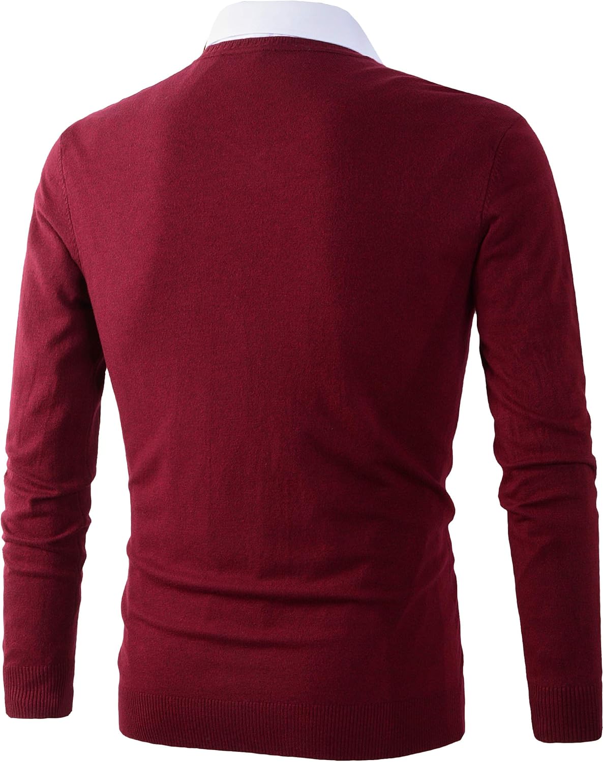 Mens Casual Basic Designed V-Neck Pullover Sweater - Image 3