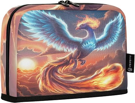 Ice-fire Phoenixs Large Capacity Pencil Case, Big Pencil Bag Pouch Box Organizer Pen Case for School Kids Teens Boy Girl Women