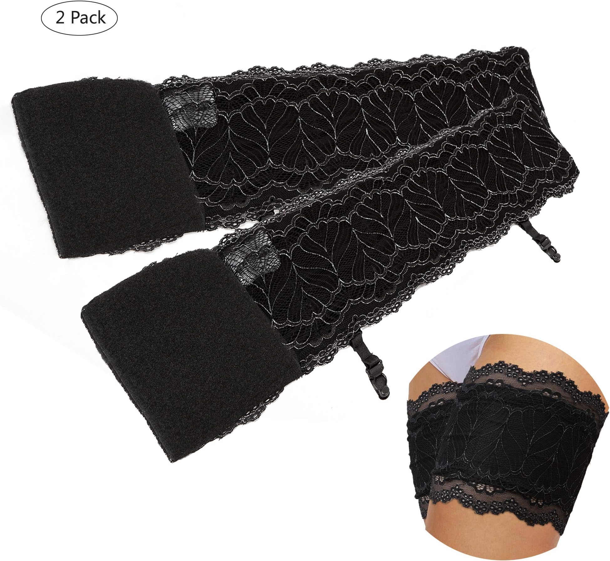 lttcbro Women's Anti-Chafing Thigh Bands Lace Pocket Garter Sexy Leg Bands