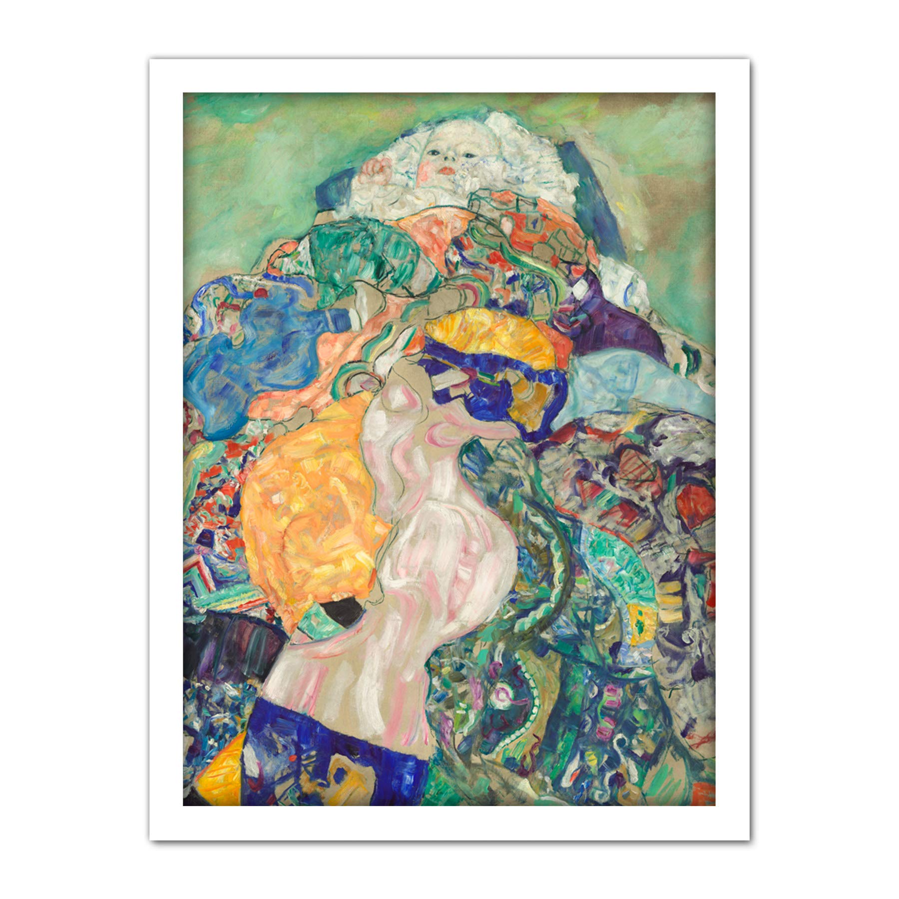 Wee Blue Coo Klimt Baby 1917 Artwork Framed Wall Art Print 18X24 Inch