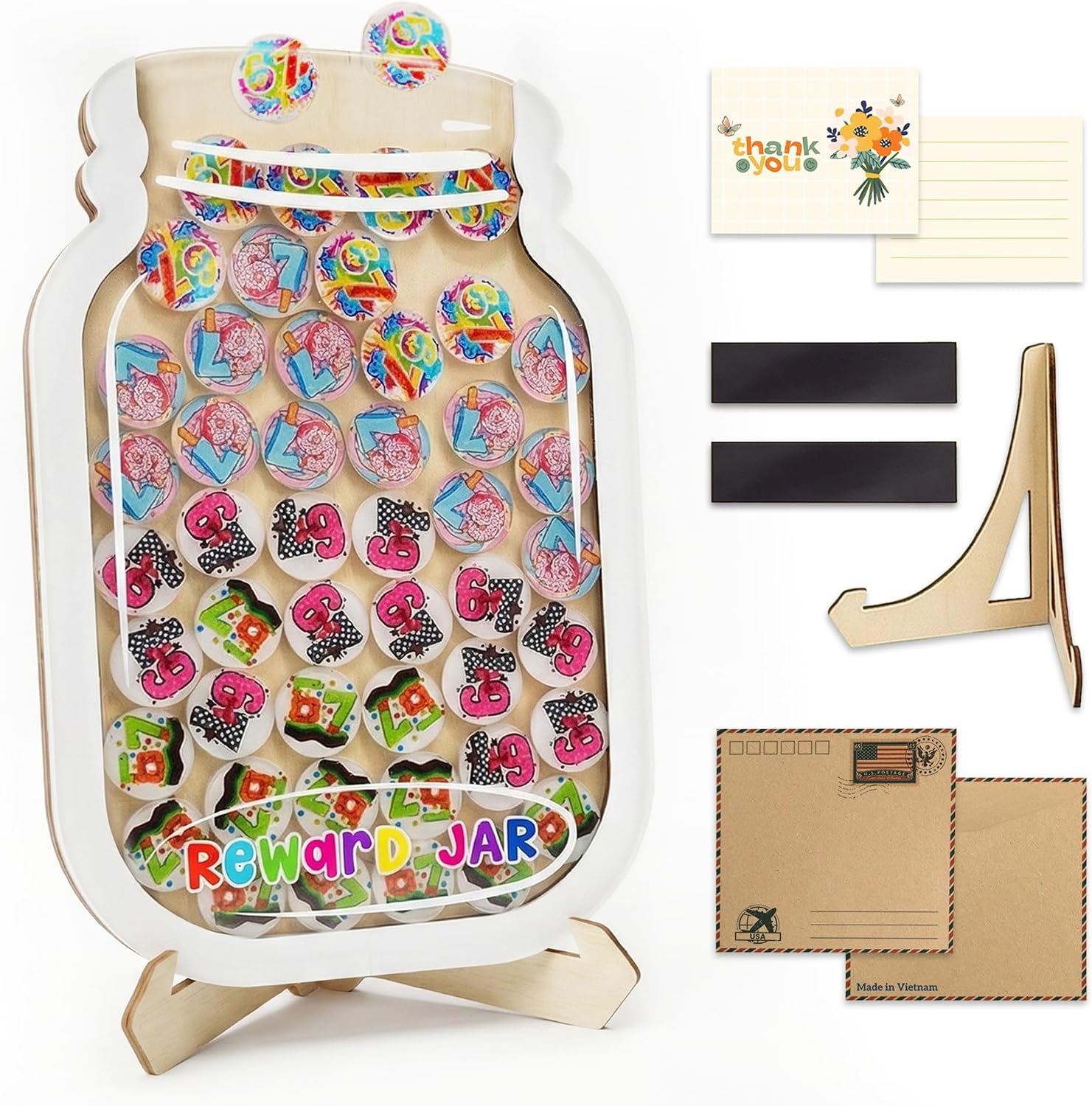 Magnetic Reward Jar for Kids and Student - Classroom Reward Jar Magnetic