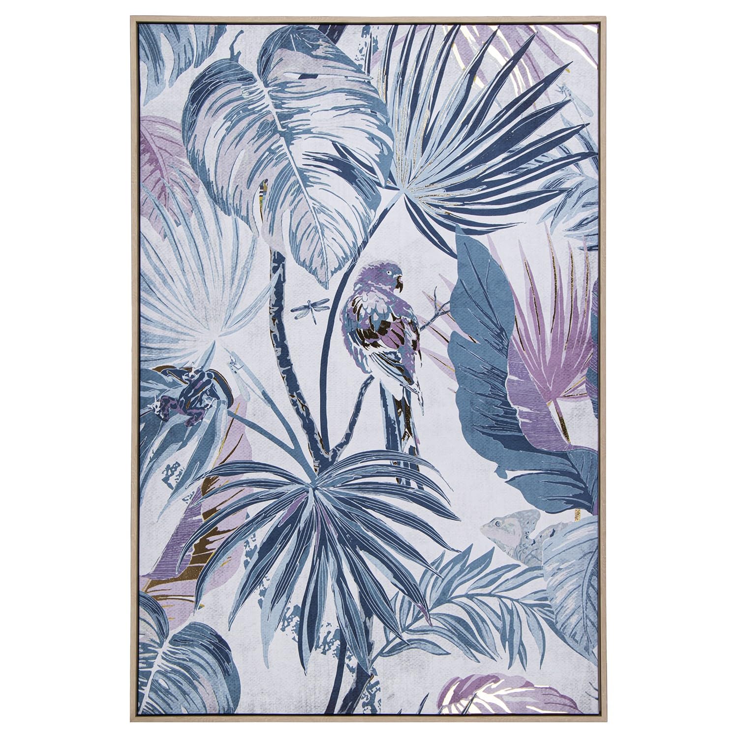 Tableau sur toile avec cadre en bois DRW pour illuminer votre salon aux tons mauves