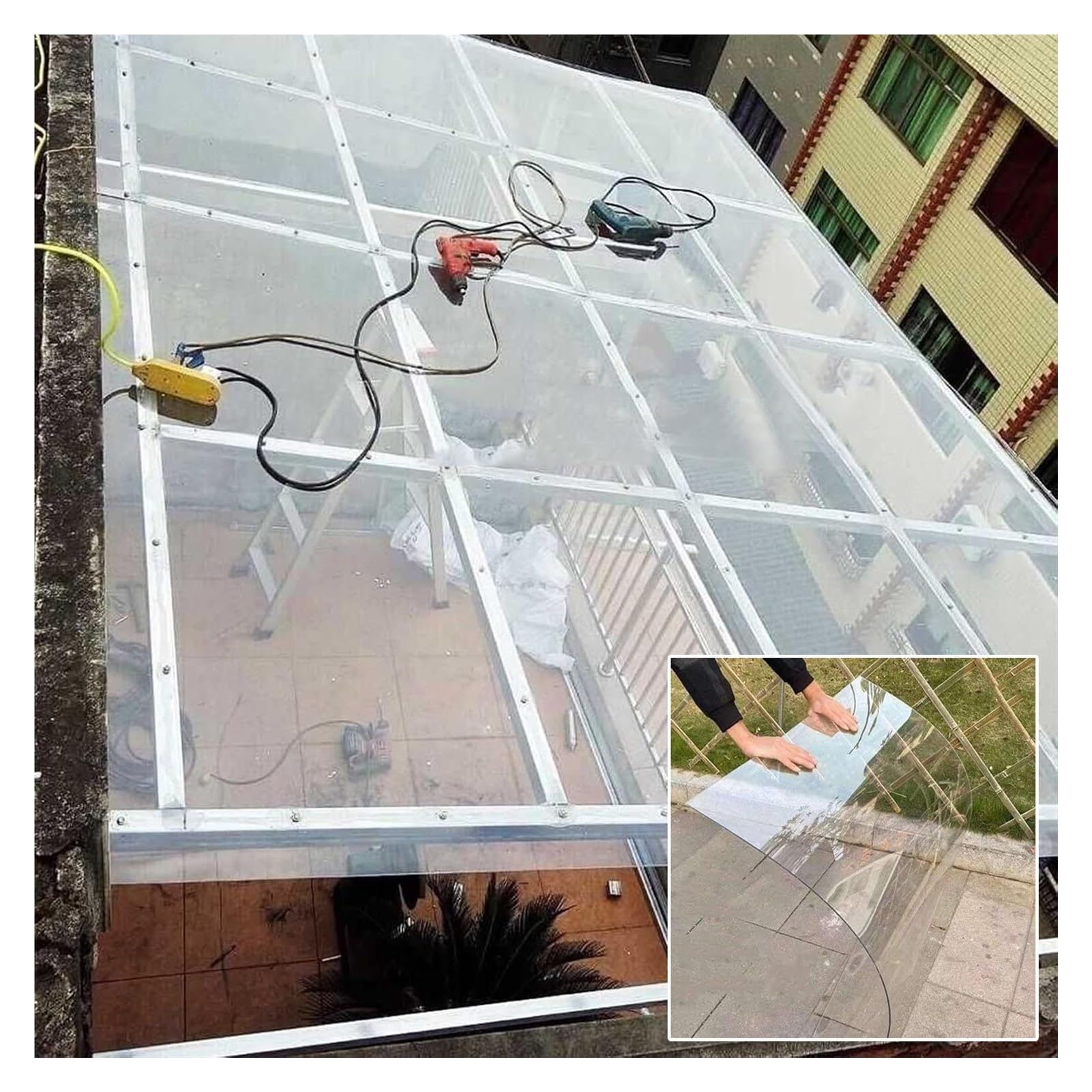 Transparent Polycarbonate Roofing Sheet, Weather-Resistant and Transparent Greenhouse Roofing Sheets,UV Rain Protection Rain Pergola Roof Panels, for Patios, Partitions, Etc, Roof(6 x 29.5ft)