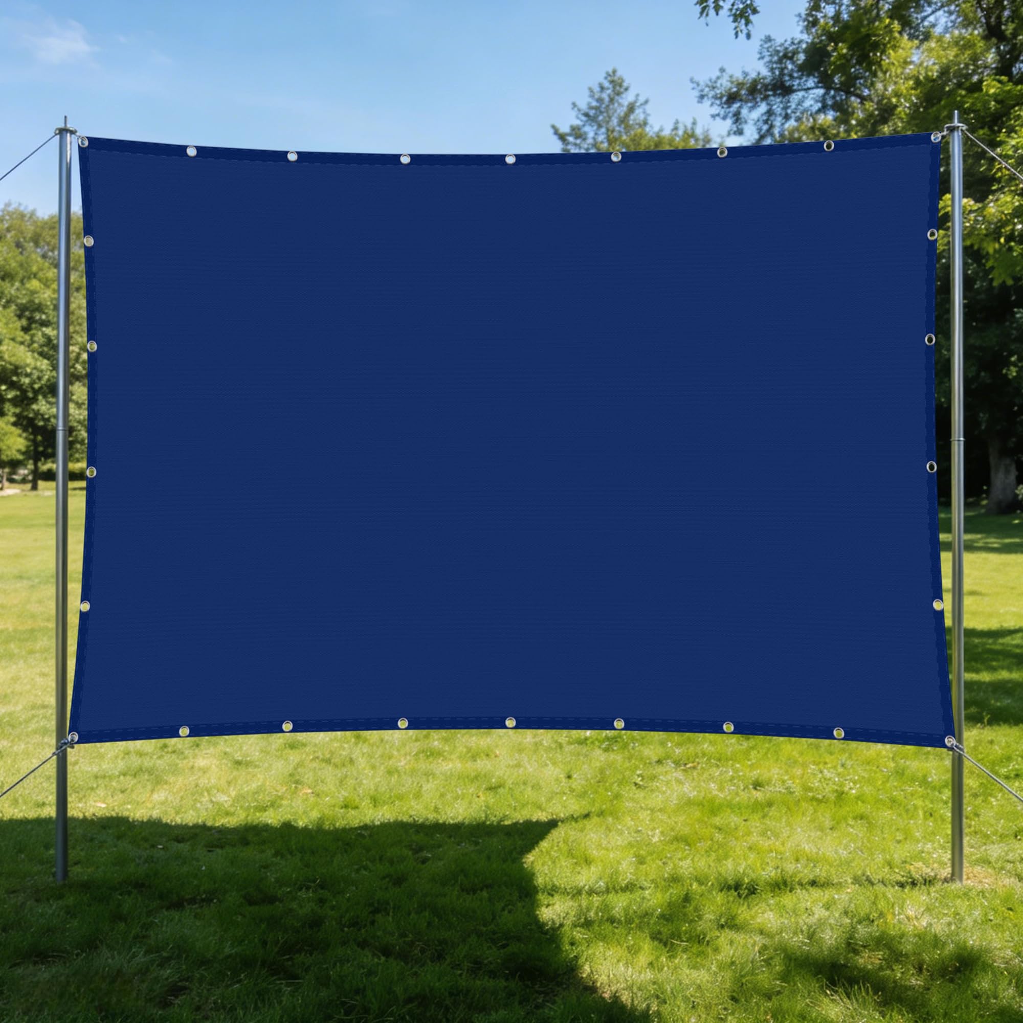 Voile d'ombrage 160x350 imperméable bleu foncé pour stopper la pluie et protéger la terrasse