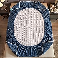 Vista 3 de ZIQINPSQ Sábana Bajera de Terciopelo de Leche - Sábanas de Cama de Franela Cómodas y Acolchadas - Sábanas Bajeras de Terciopelo Suave