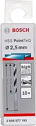 Bosch Brocas Metal Aço Rápido HSS-PointTeQ 2,5mm