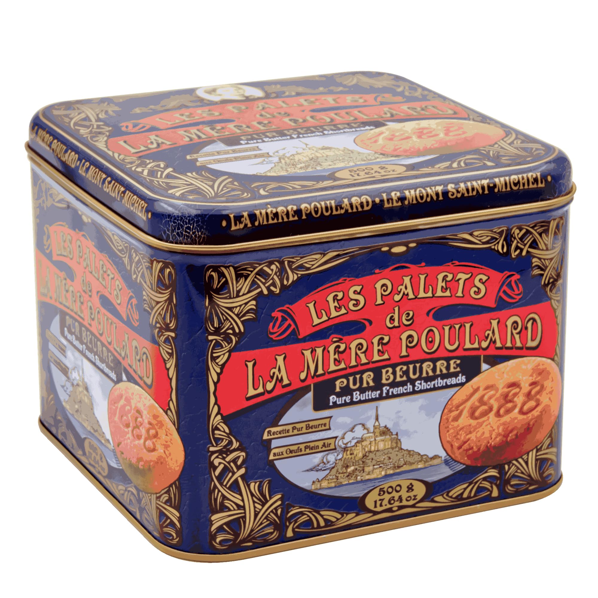 La Mère Poulard galletas tipo palets de mantequilla pura gruesas crujientes Lata 500g