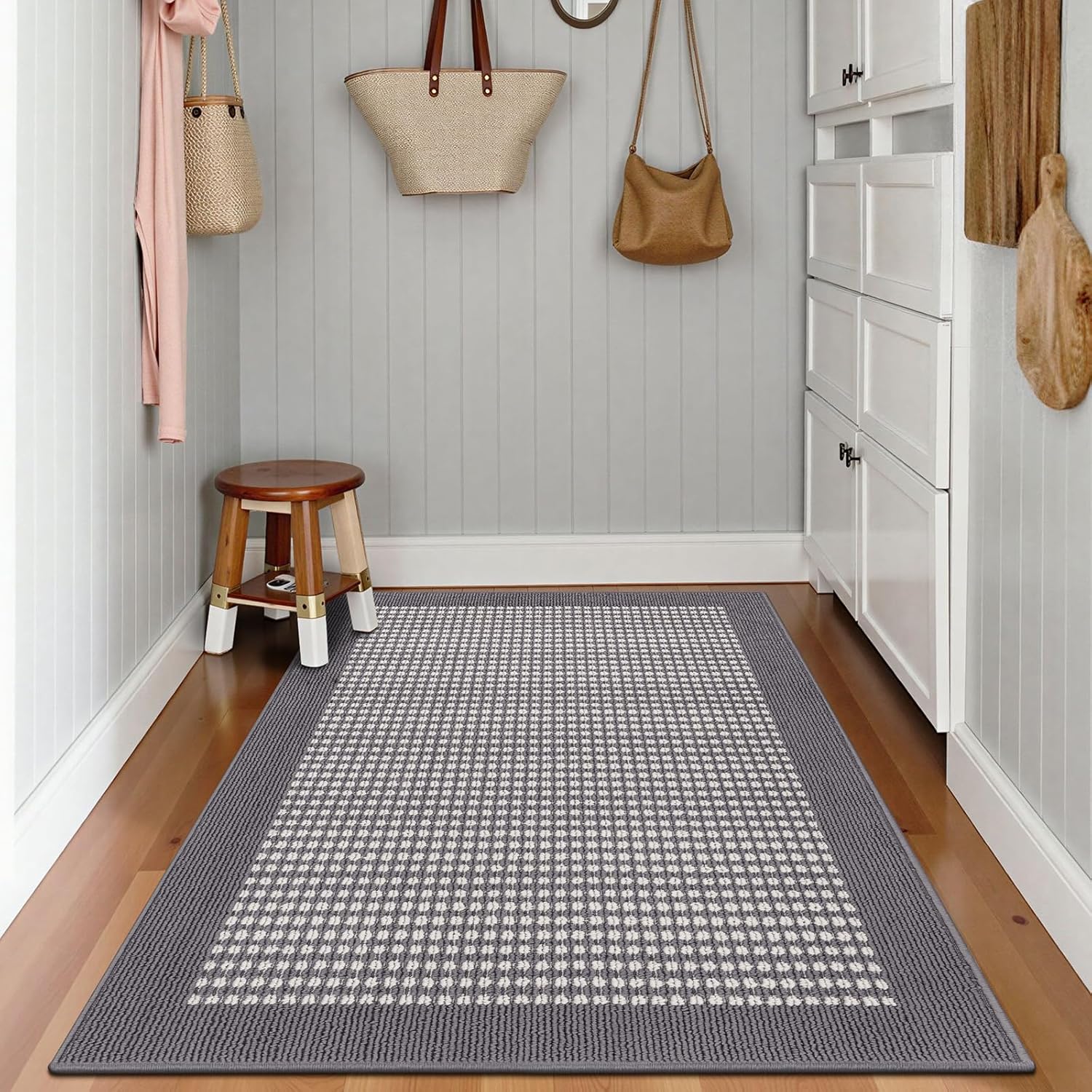 Ileading Indoor Door Mat 3x5ft Absorbent Dog Mats for Muddy Paws,Machine Washable Small Living Room Area Rug with Non-Slip Rubber Backing Low-Profile Inside Carpet for Hallway,Kitchen