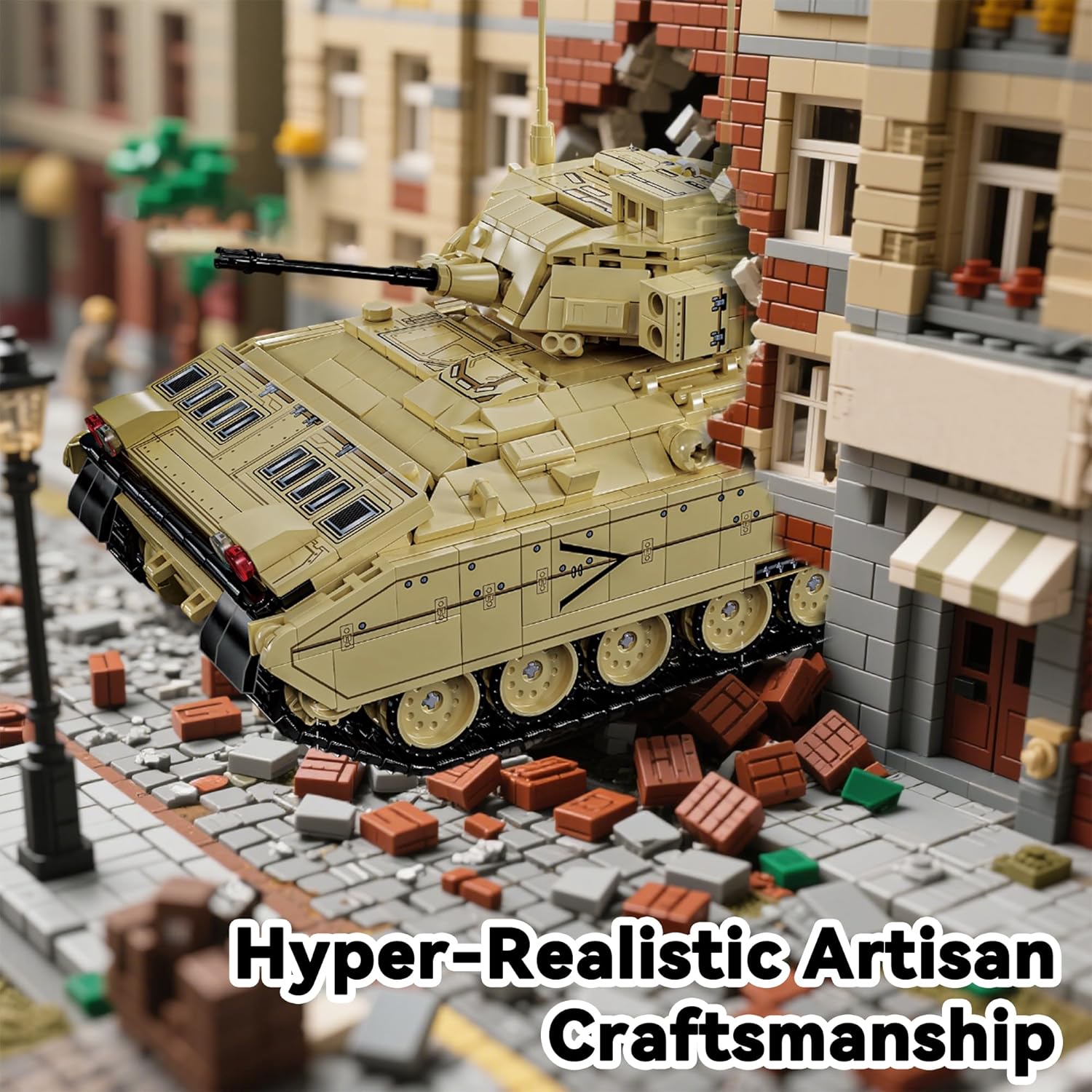 honchoes M2 Bradley Tank Building Set, WW2 Army Military Vehicles Model Collection for Adults Home Decor