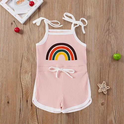 Vista 5 de TBUIALL Rainbow Tank Top Short Jumpsuit Guangzhou Rainbow Jumpsuit Jumpsuit Catsuit Summer Clothing Set Baby Girl
