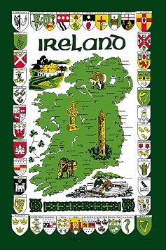 Samuel Lamont Map of Ireland Fleece Lap Blanket Cozy, Durable & Gift-Ready