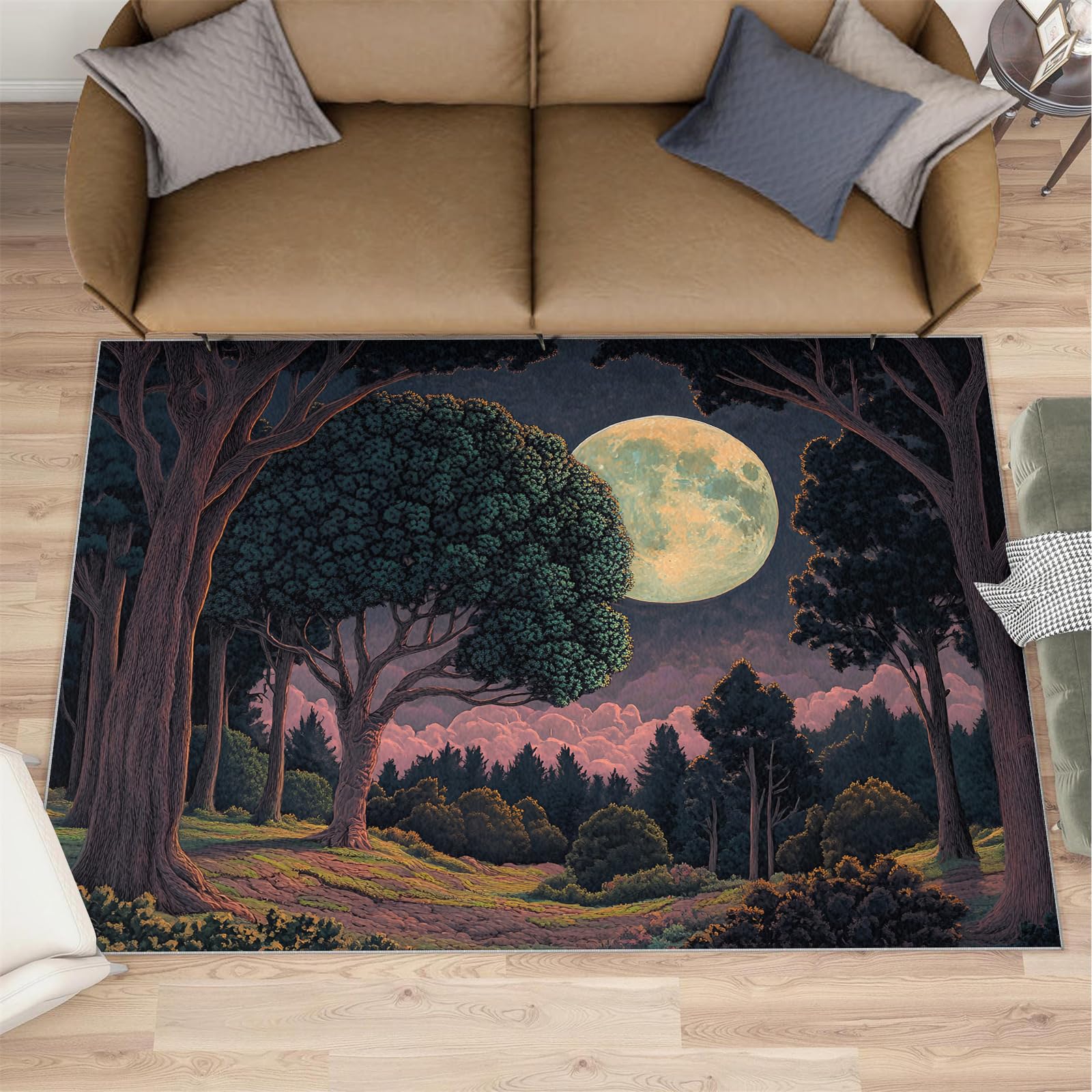 Tapis de salon qui ne perd pas ses poils 160x230 cm lune