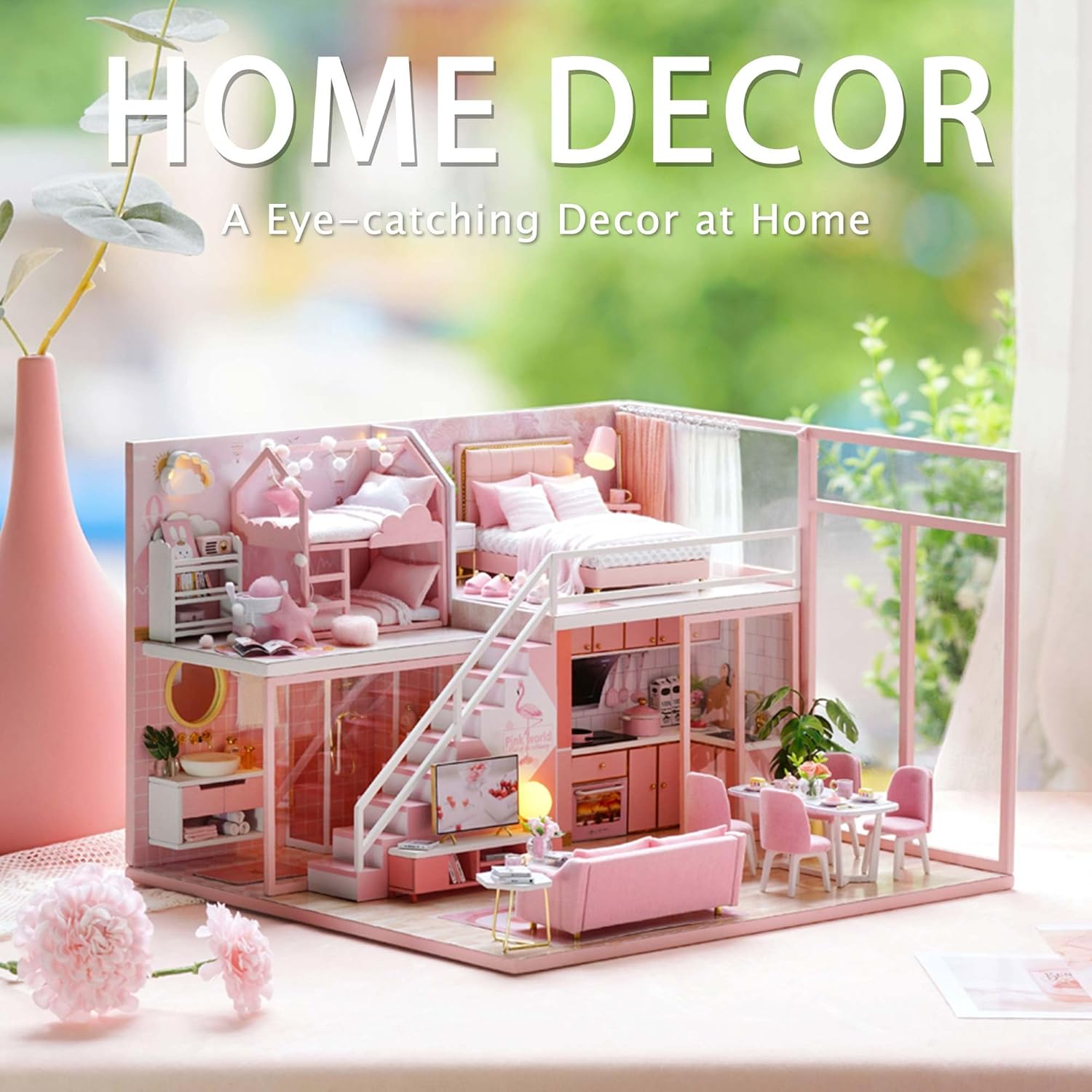 Flever Dollhouse Miniature DIY House Kit Creative Room with Furniture for Romantic Artwork Gift (Meeting Your Sweet)