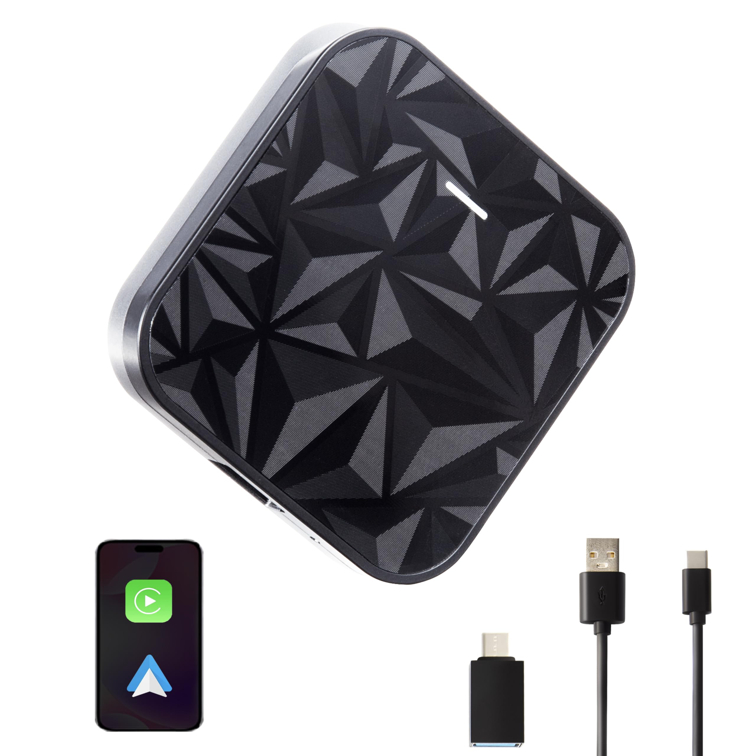 Draadloze CarPlay-adapter 2-in-1 – Bedraad Naar Draadloos, Voor IOS 9+ En Android Auto, Bluetooth 5.0 1 miniatura