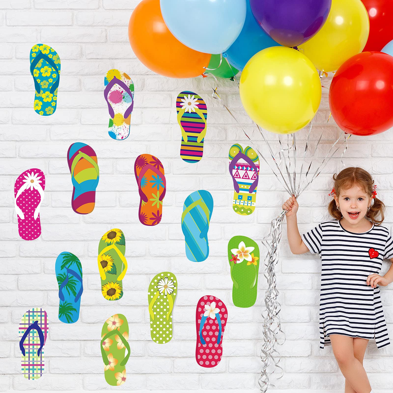 Buy 60 Pieces Flip-Flop Accents Colorful Flip-Flop Cutouts Summer ...