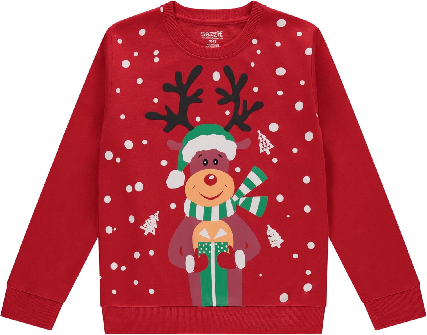 Boys’ Christmas Sweatshirt – Clasic Cozy Xmas Fleece Pullover with Festive Holiday Graphics –Size 2T- 18
