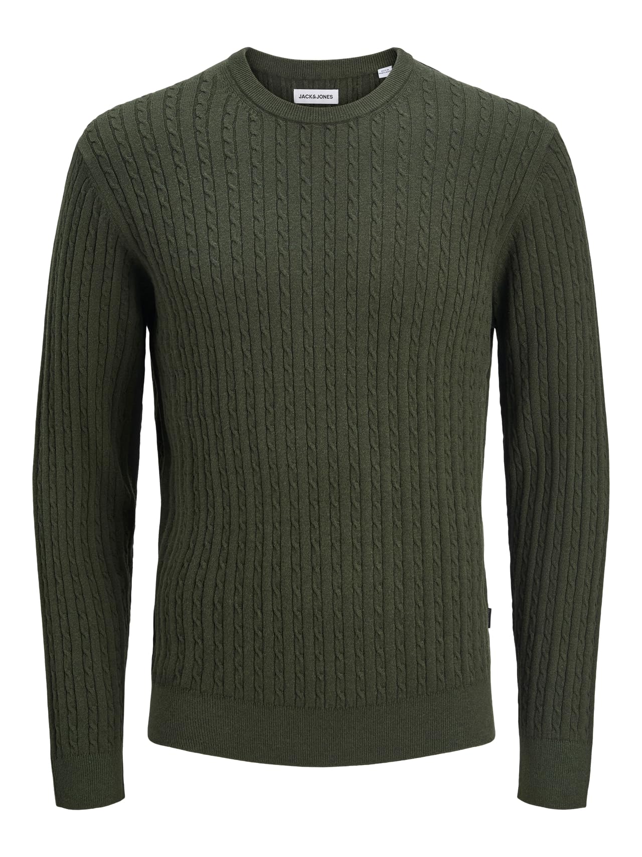 JACK & JONES Jjeemil Knit Cable Crew Neck Noos, Green (Duffel Bag), S