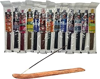 Blunt Black Variety Pack of 10.5" inch Incense Sticks with Free Incense Holder, Set of 12, Assorted Fragrances