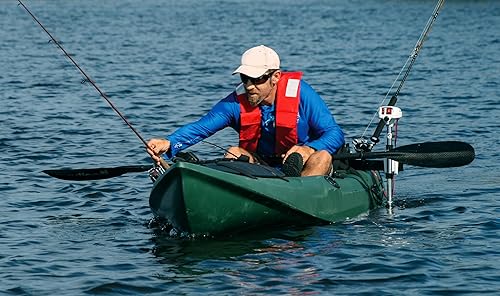 Miniatura 6 de Watersnake T18 ASP - Motor de pesca al curricán eléctrico de agua salada de 18 libras de empuje de 12V con soporte para kayak