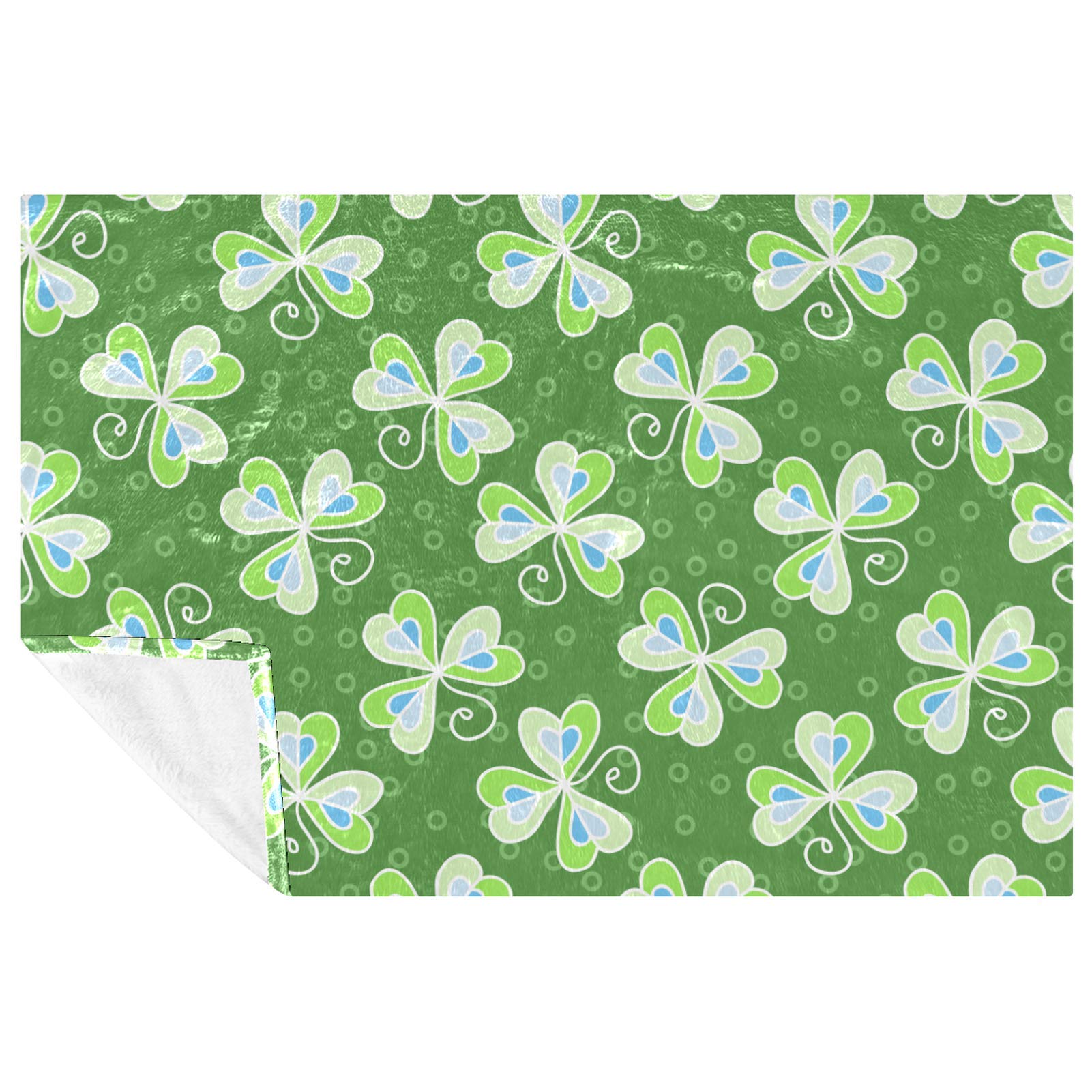 Couverture douce contre le froid motif trèfle pour lit et canapé