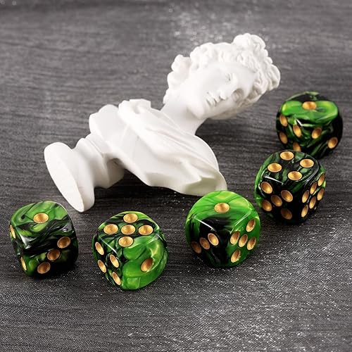 Miniatura 114 de Juego de 36 dados mini de 0.472 in, 6 caras, juego de dados con patrón de perlas, 6 dados estándar para Yahtzee, Bunco o enseñanza de matemáticas