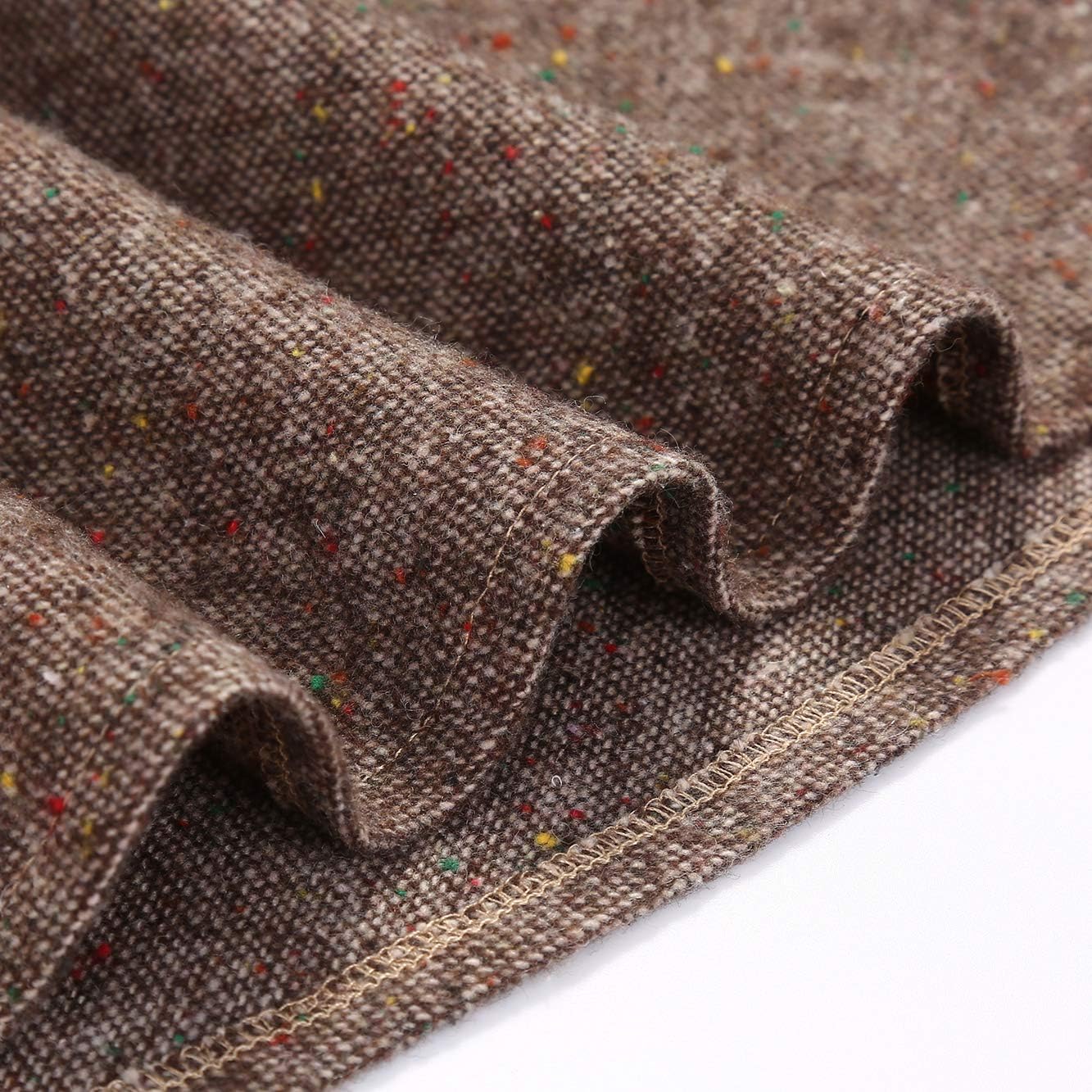 IDEALSANXUN Womens Plaid Wool Skirts Elastic Waist A-Line Pleated Tartan Long Skirts - Image 6