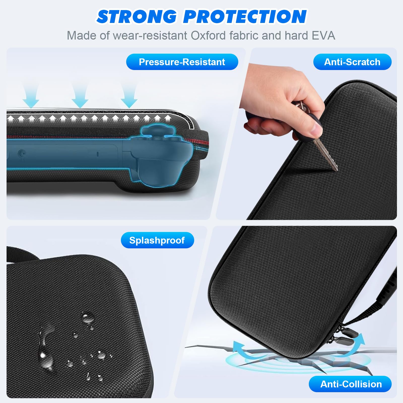 Nawchedo Custodia Per Nintendo Switch 2 (2025), Custodia Da Viaggio Rigida Portatile Per Switch 2, Borsa Protettiva Per Giochi Con 10 Slot Per Schede Di Gioco E Tasche Per Console E Accessori, Nera