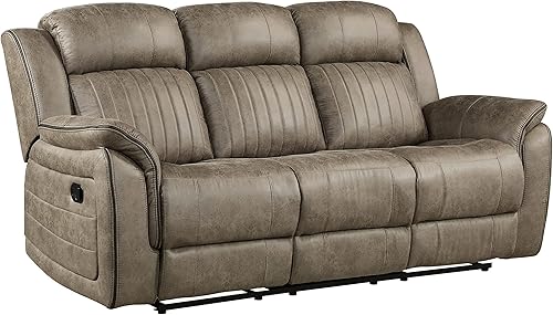 Lexicon Sofá reclinable doble Perm, marrón arena