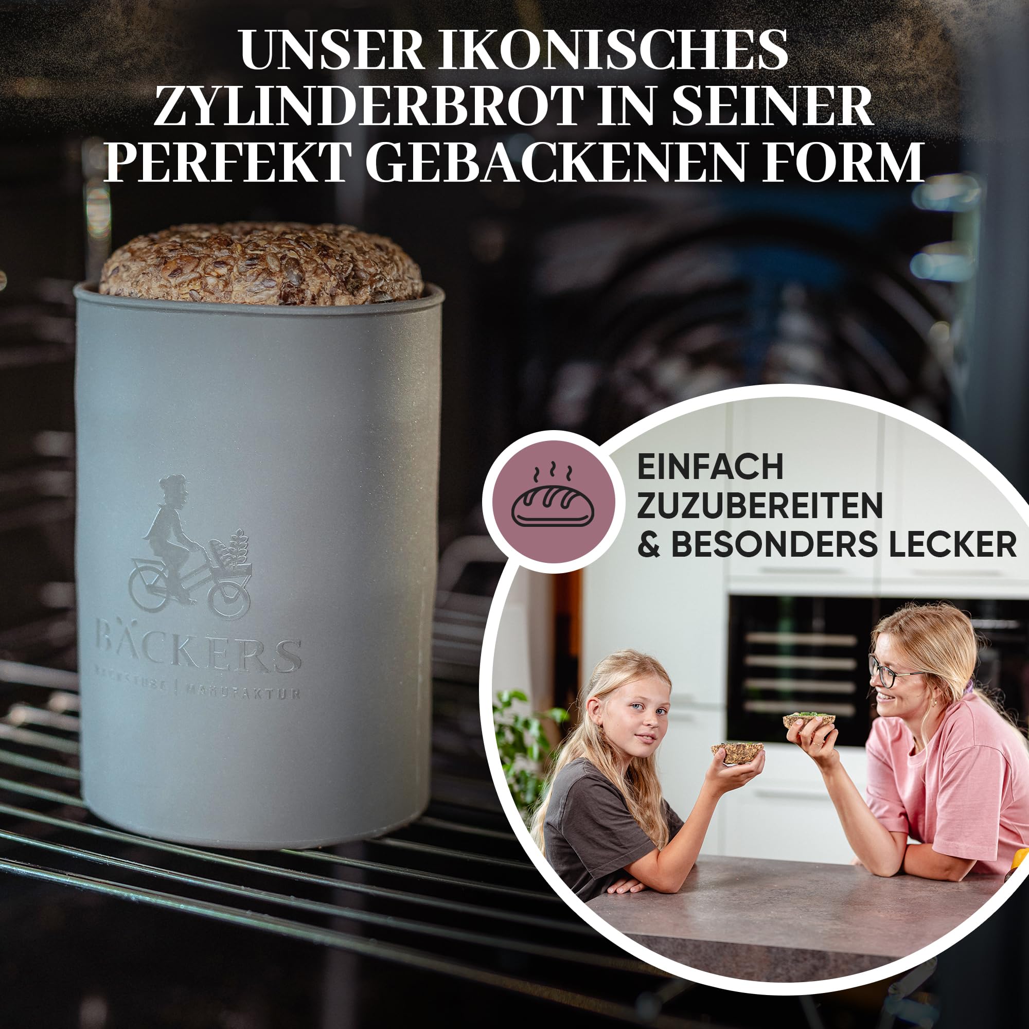 BÄCKERS® Brotback-Starterset, 3 Brotbackmischungen mit einzigartiger Silikon-Backform (Made in Germany) | Einfach leckeres Brot backen - ohne Zusatzstoffe & immer frisch