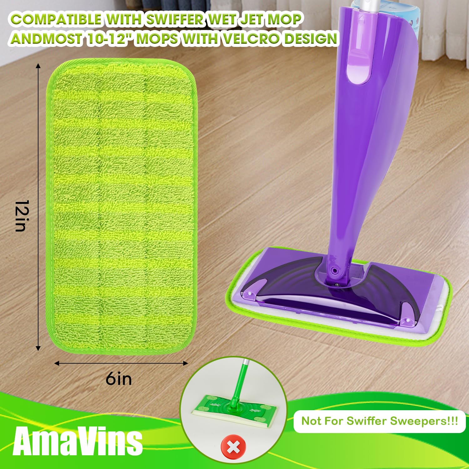 2 Pack Reusable Mop For PADS Washable For Swiffer Wet Jet For PADS Refills | UK - View #9