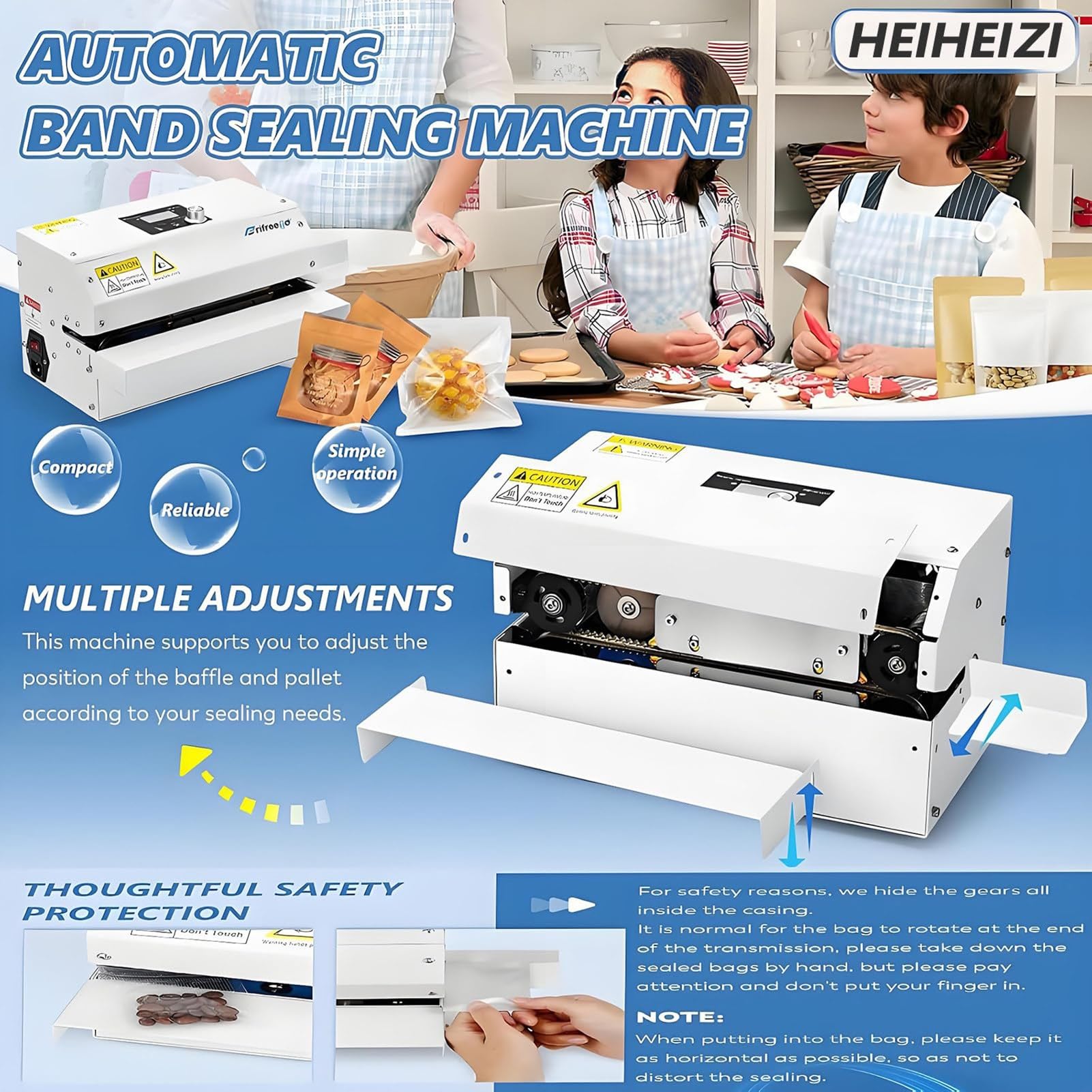 Sigillante continuo automatico della banda con la temperatura e la velocità regolabili per la sigillatura commerciale del sacchetto di plastica