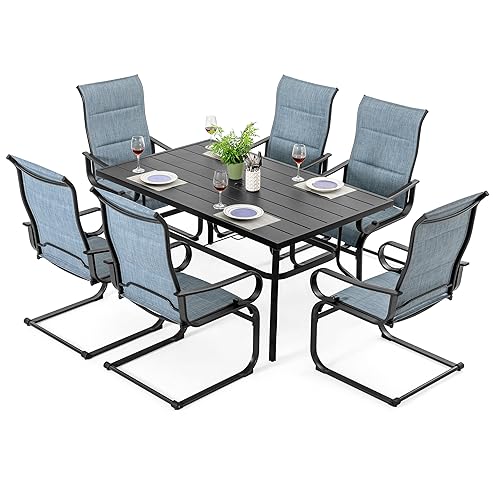 NUU GARDEN 7PCS Patio Dining Set with 1.6 Inch Umbrella
