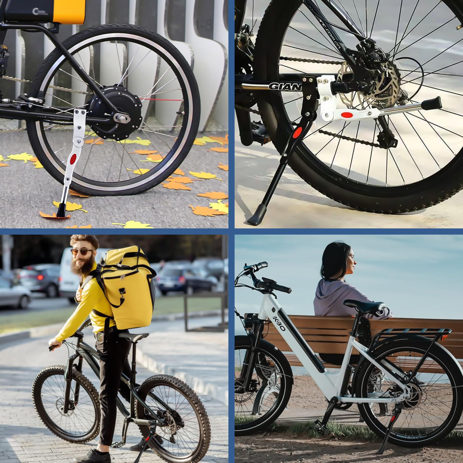 Cavalletto per bicicletta da 24 – 28 pollici, regolabile in altezza, supporto per bicicletta, universale, con piedini in gomma antiscivolo per mountain bike, e-bike, bici da corsa