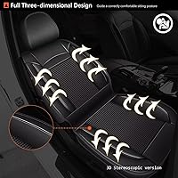 Vista 4 de 2 fundas de asiento delantero de automóvil para Nissan Frontier 2009-2024 2025, de piel de seda de hielo, transpirable, impermeable, compatible