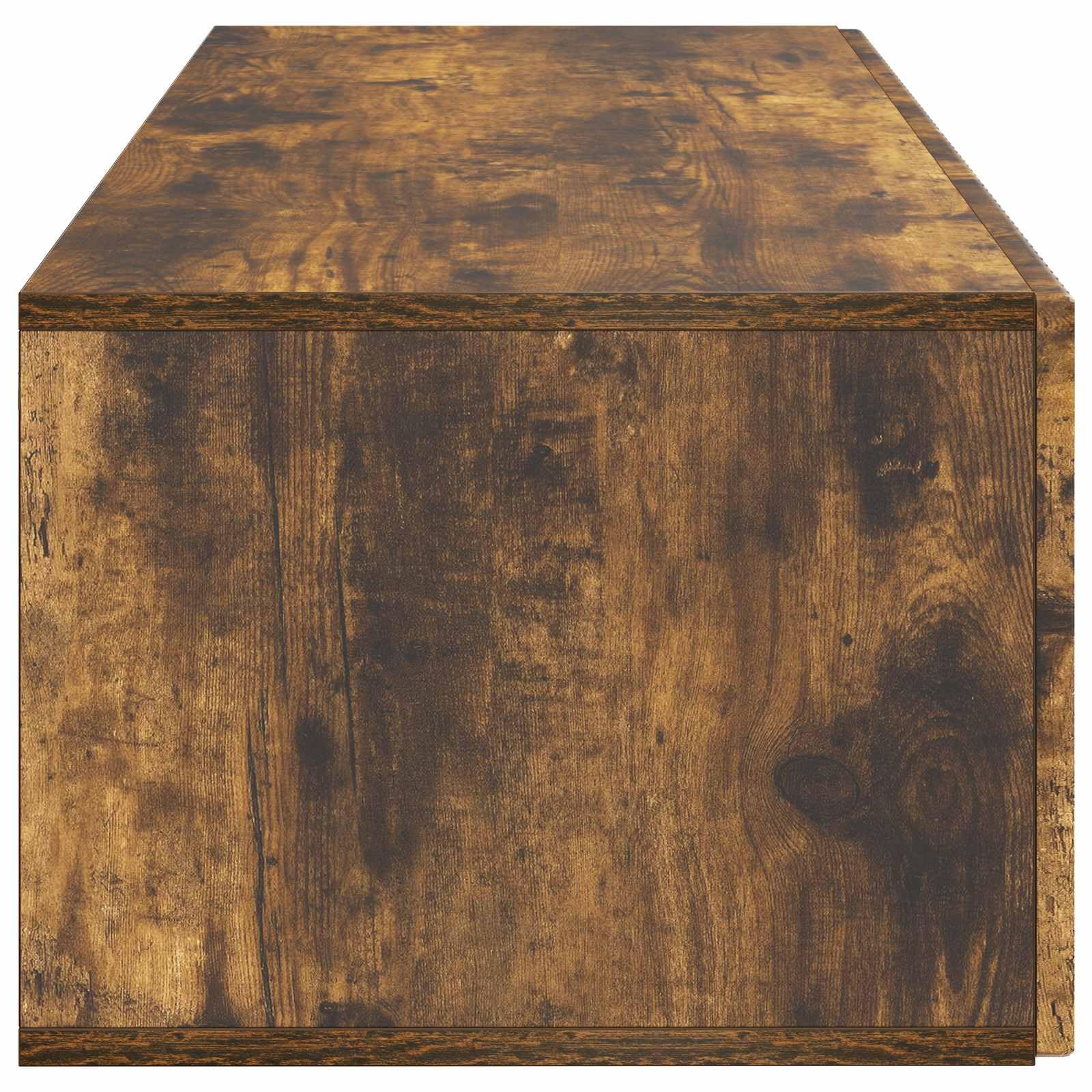 Wandmontierter TV-Schrank Geräucherte Eiche, 98 x 41 x 30 cm Schwebendes TV Lowboard aus Holzwerkstoff, Platzsparender Fernsehschrank mit 2 Türen für Wohnzimmer & Media Center