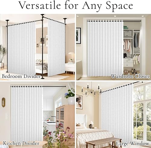 Miniatura 9 de Persianas verticales de tela, 100% opacas, cortina vertical para puertas, panel de puerta corredera, 1 panel, 100 pulgadas de ancho x 84 pulgadas de