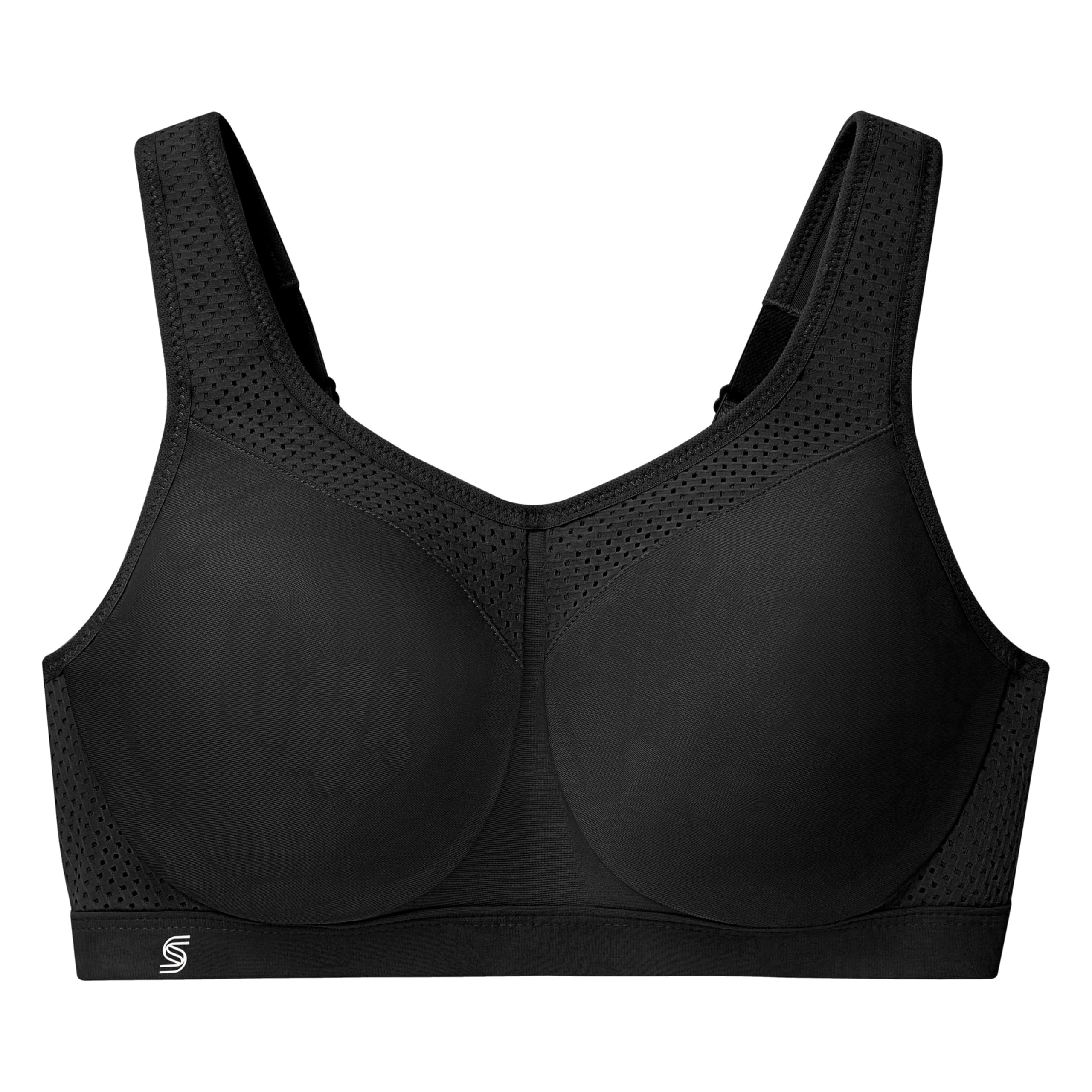 Glamorise Große Größen Plusgröße Bügel-Sport-BH für hohe Belastung Nr. 9066, Schwarz, 100D