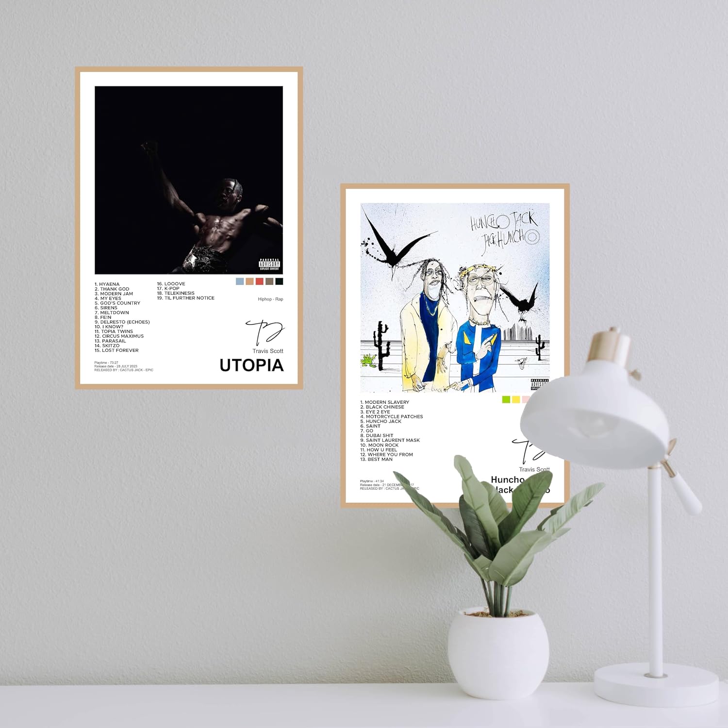 CodersParadise - Pack of 6 Traviss Music-Inspired Album Art Wall Posters | Aesthetic Hip-Hop Fan Art Prints | 8x12 Inch (A4 Size) Wall Décor Posters with Glue Dots | Bedroom image 2