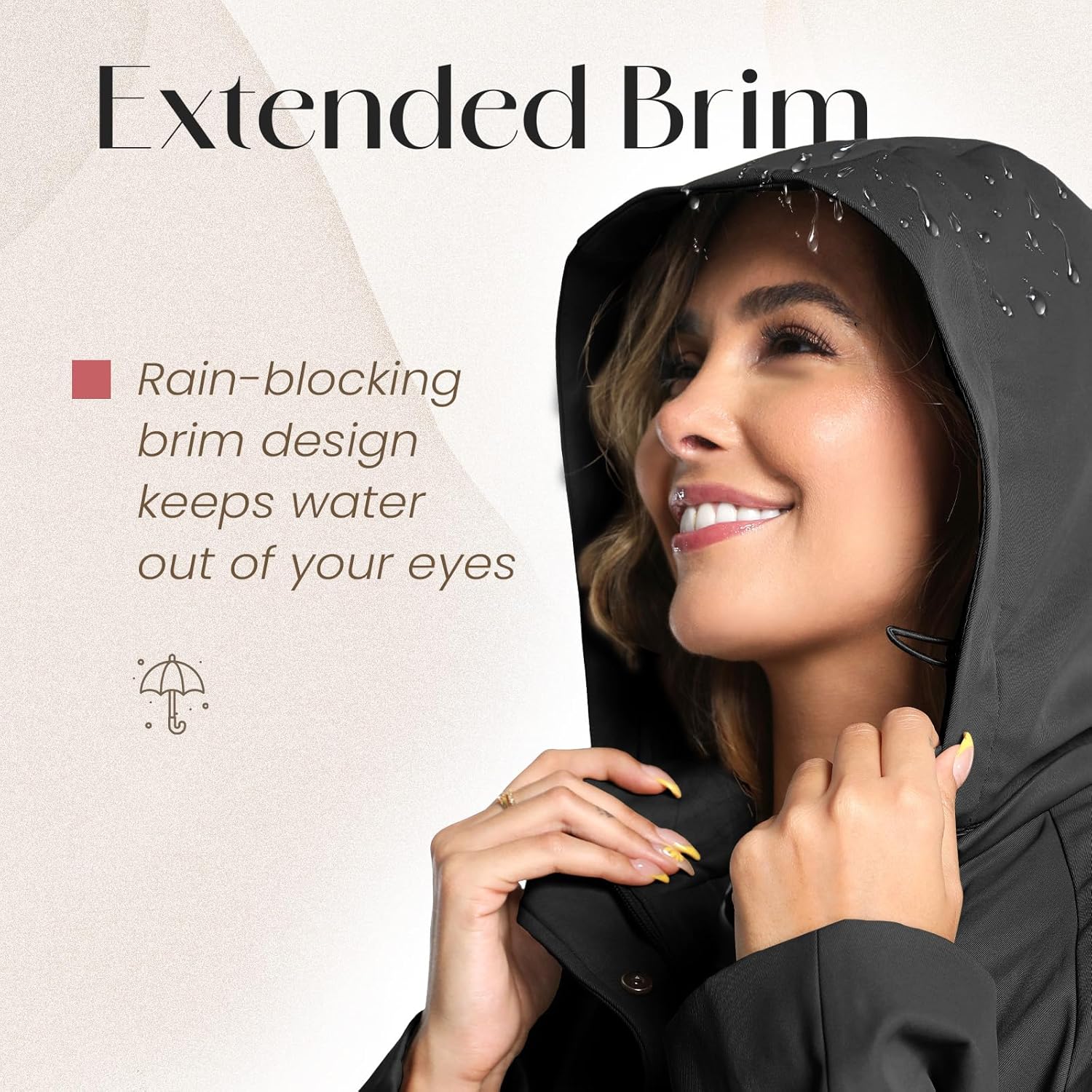 Trench Jackets for Women Lightweight Waterproof Detachable Hood Coat Windbreaker Long Sleeve Raincoats with Belt - Image 4