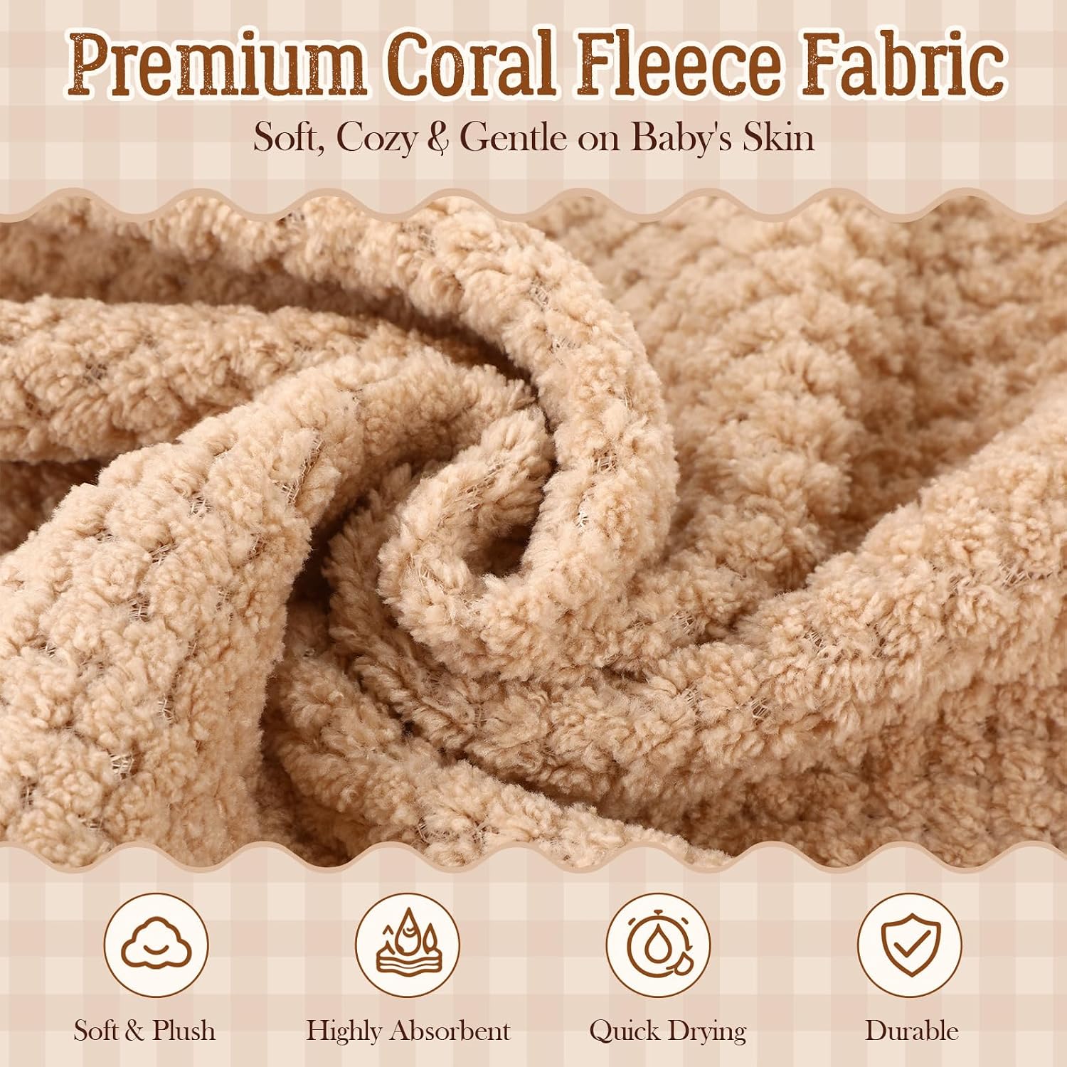 48 Sets Bear Towel Bulk Soft Coral Fleece Hand Towels Favors with We Can Bearly Wait Baby Cards for Gender Reveal Wedding Birthday Party Souvenir Supplies