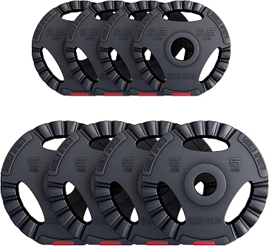 GORILLA SPORTS  Olympic Weight Plates 1.25-30kg 50/51mm Tri-Grip