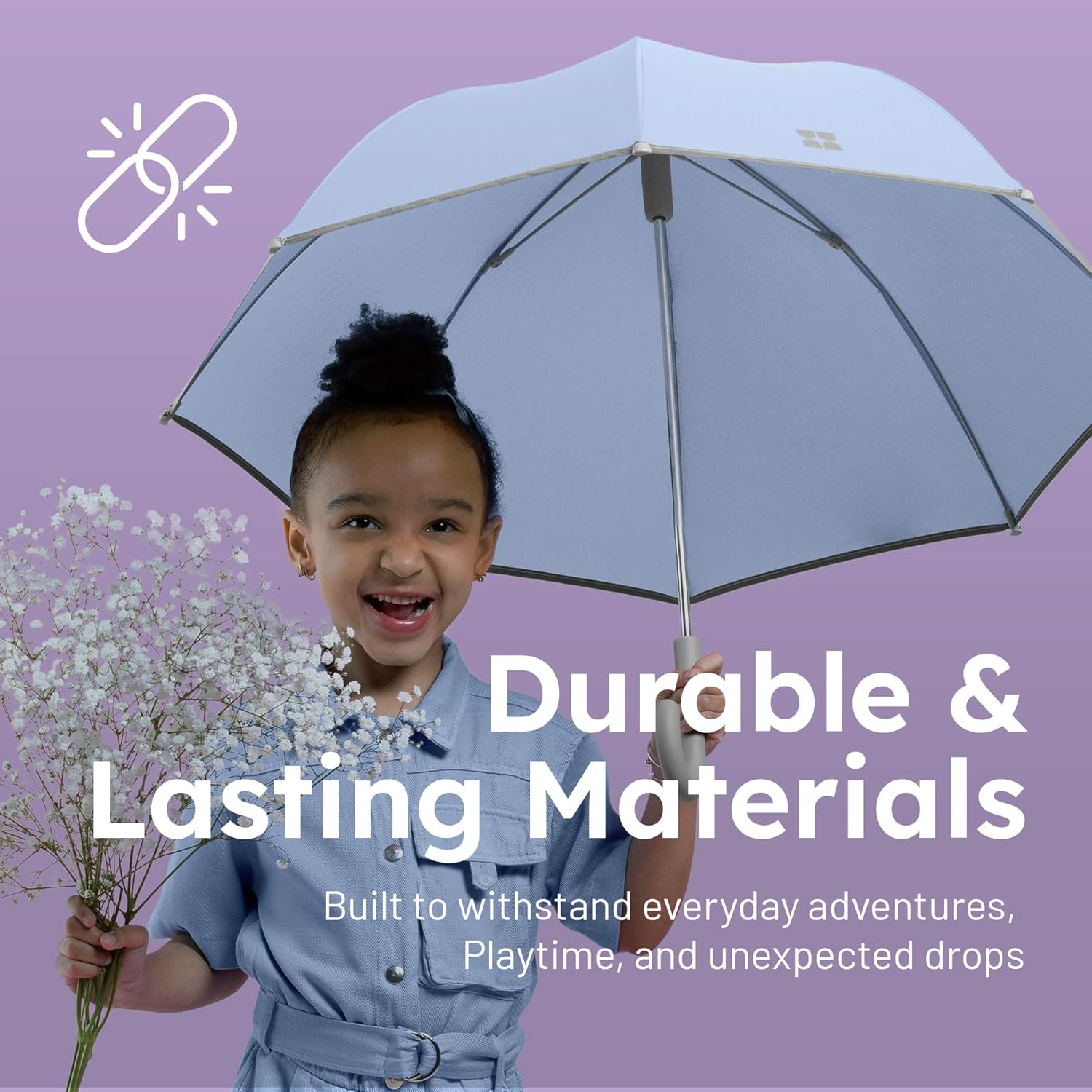 Weatherman Umbrella for Kids - Kids Umbrella Girls Boys Toddlers Child - Soft Edges, Pinch-Proof, Comfortable Grip Design - Lightweight, Stick, Durable Travel Kids Outdoor Umbrella Going to School, Park & Beach