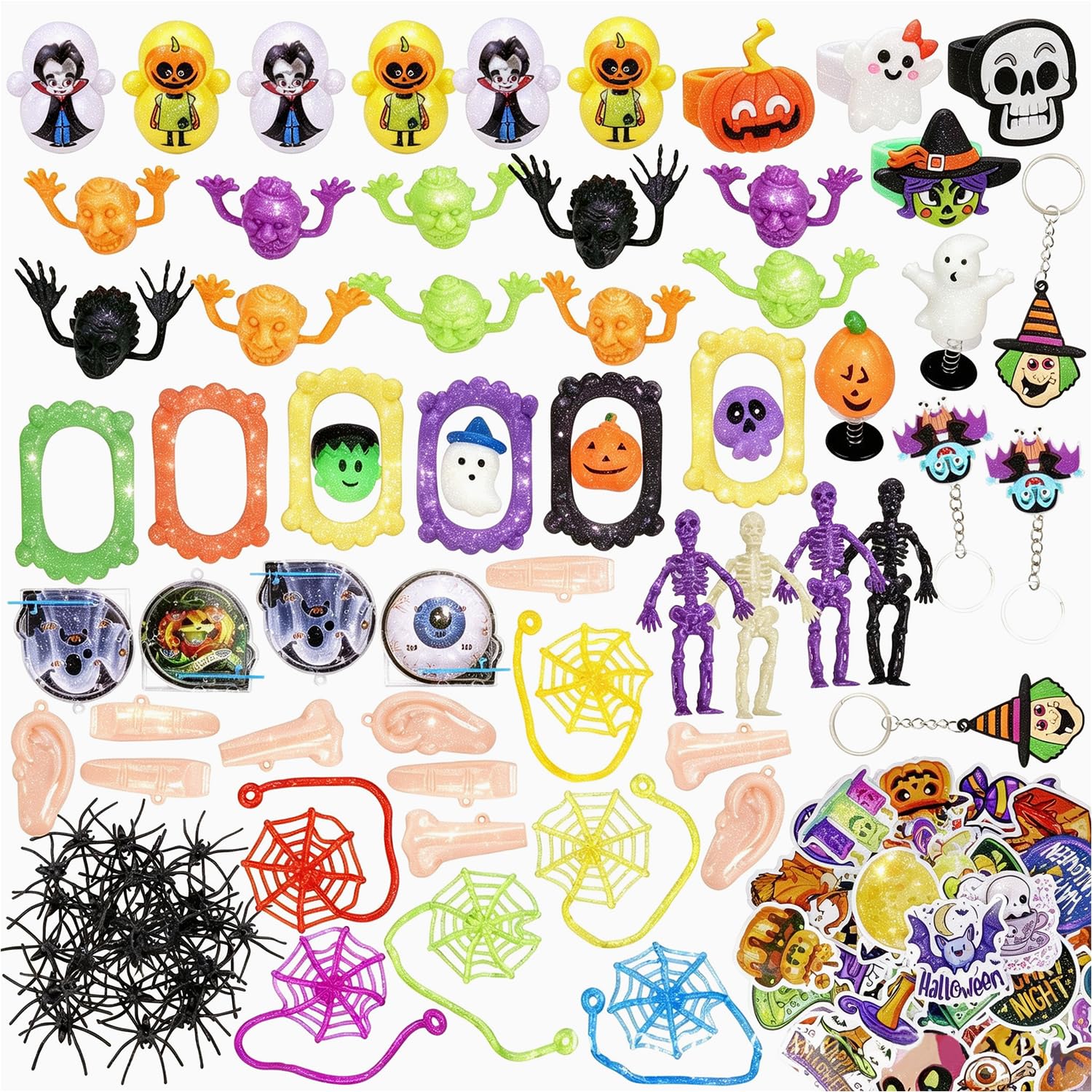 MIFKLMV Halloween Party Bag Fillers Halloween Party Favors Halloween Pinata Stuffers Goody Bags Fillers Prizes Toys Assortment Toys Classroom Prizes Rewards,Toy Bulk Party Bag Fillers-120PCS