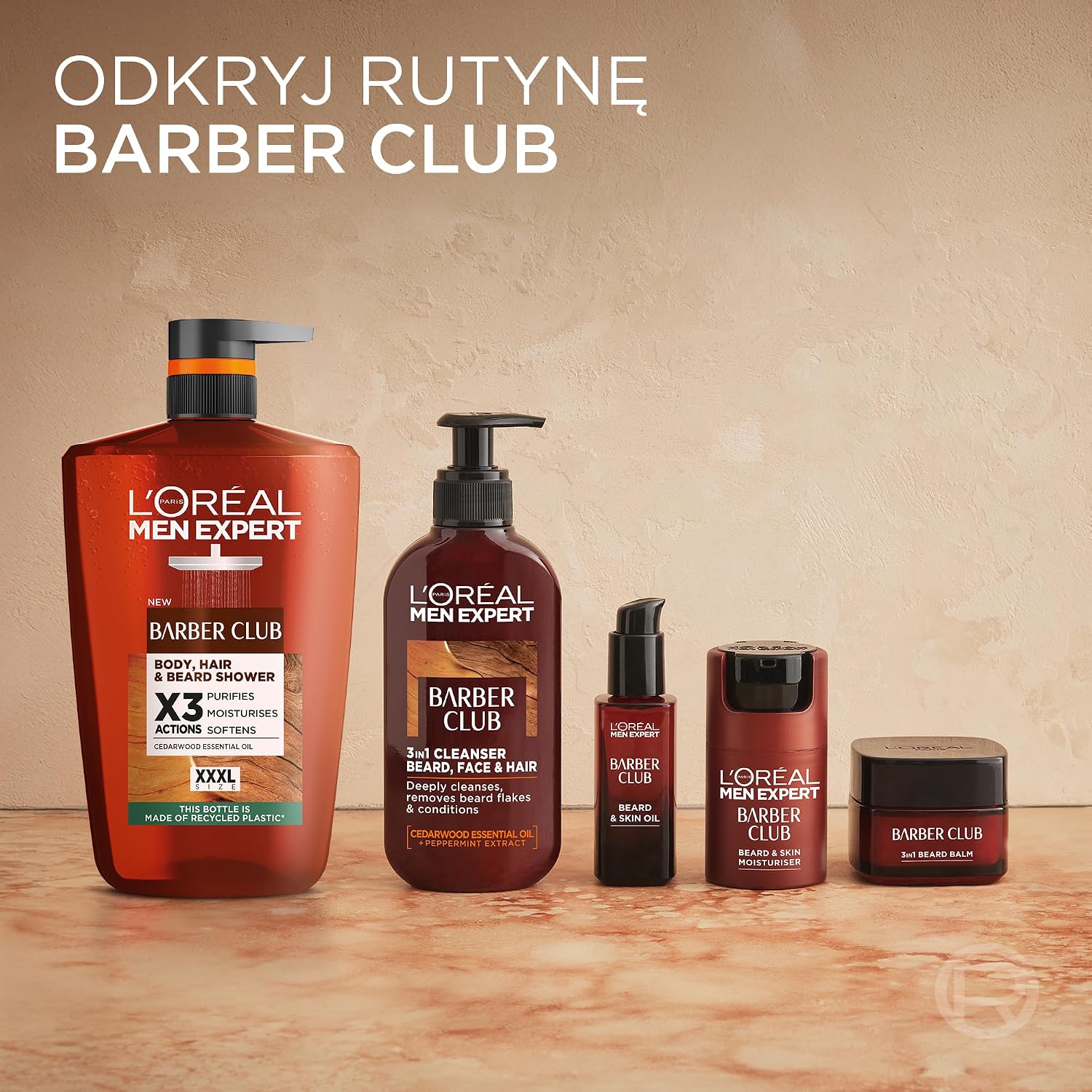 L'Oréal Paris Men Expert Barber Club 5-в-1 гель для душа, для мытья тела, волос и бороды, 1 л