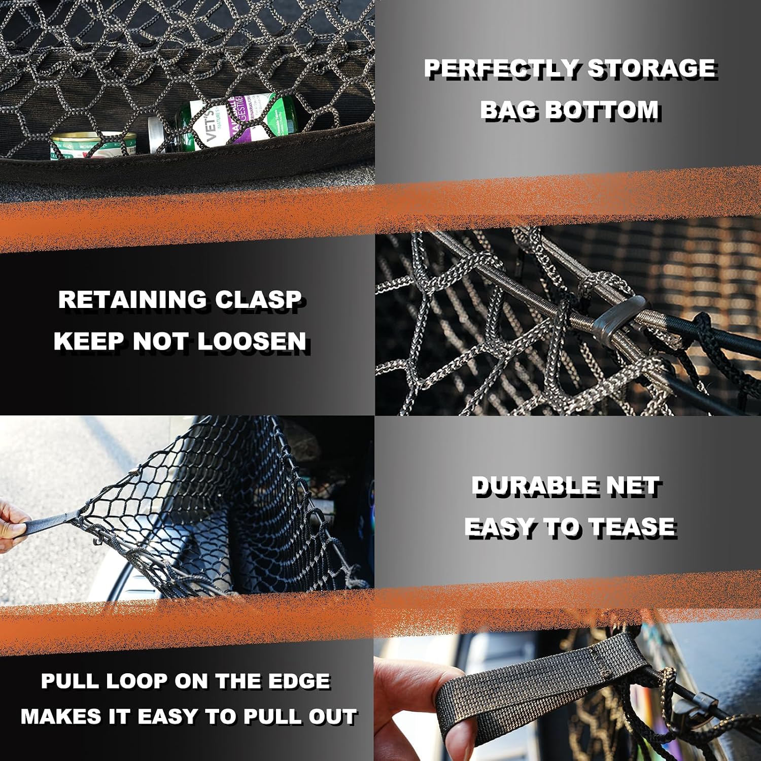 Envelope Style Cargo Net Compatible with Honda Accord 2026-2013, 2026 2025 2024 2023 2022 2021 2020 2019 2018 2017 2016 2015 2014 2013 Car Rear Touring Tailgate Trunk Netting
