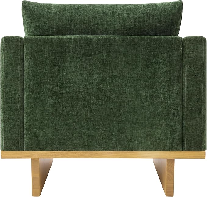 Sillón Moderno Acolchado Verde - Estructura Madera miniatura 9