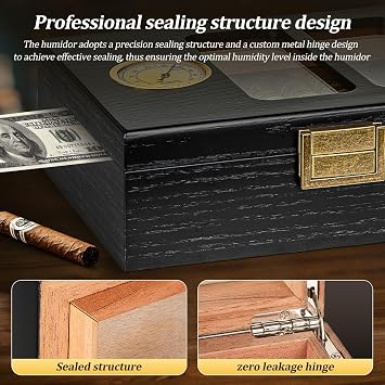 Cigar Humidor & Acrylic Leather Case