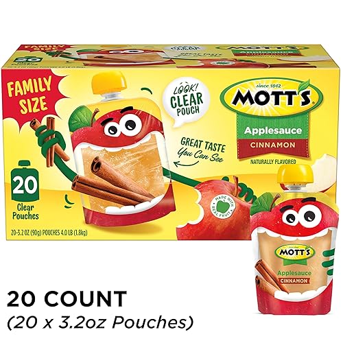 Miniatura 42 de Mott's Paquete Variado de Puré de Manzana Sin Azúcar Añadido, 4 Sabores – Manzana, Fresa, Canela y Arándano, Hecho de Fruta Real, Sin Sabores